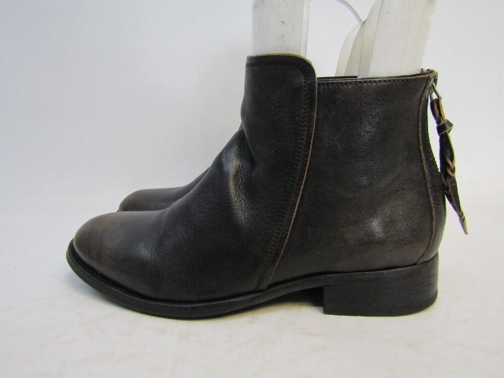 NDC Womens Size 37 EUR Brown Leather Zip Ankle Fashion Boots